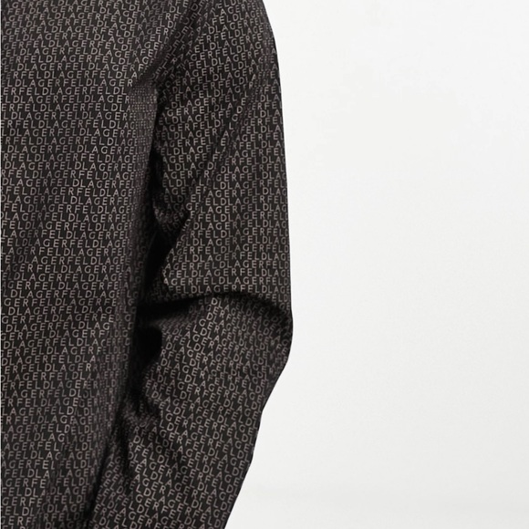 Karl Lagerfeld men’s medium snap button down black long sleeved shirt - Picture 4 of 4